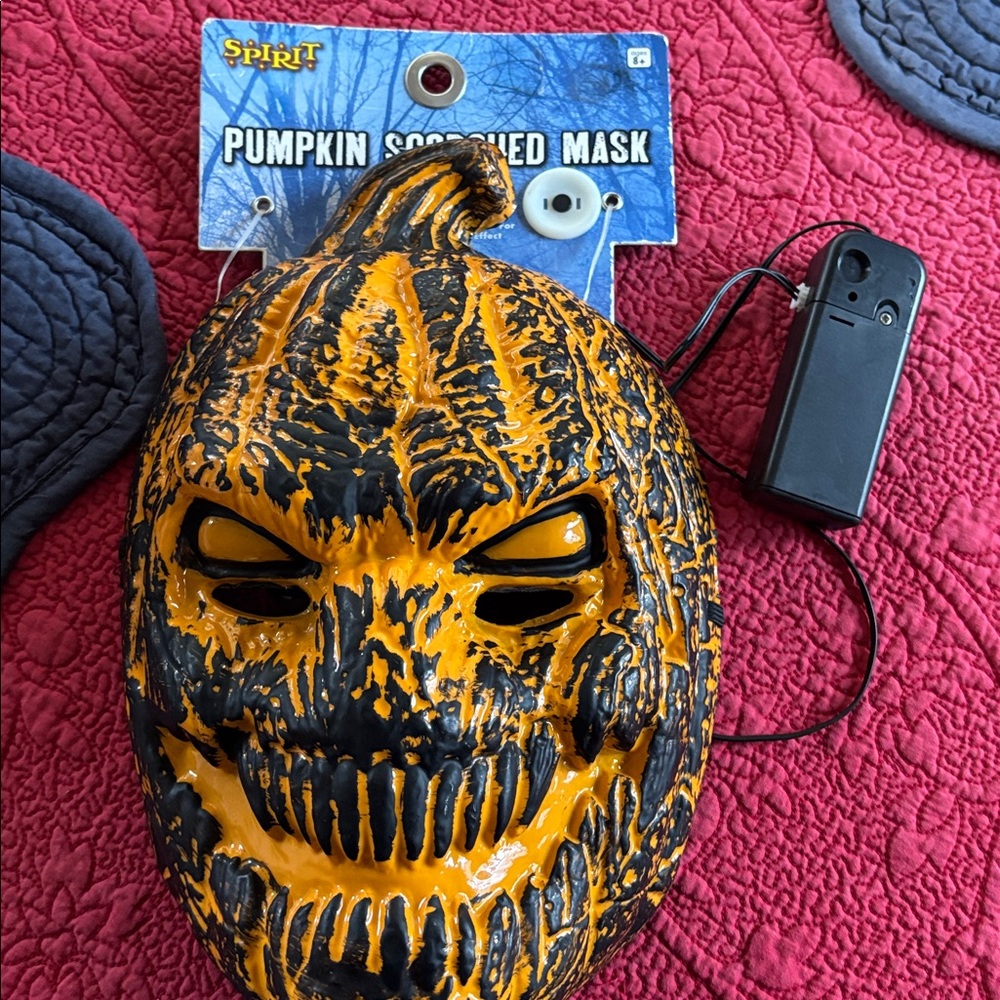 Pumpkin Scorched Mask with LED Light child Halloween